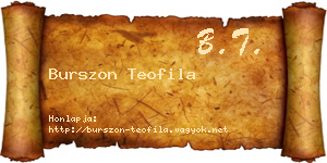 Burszon Teofila névjegykártya